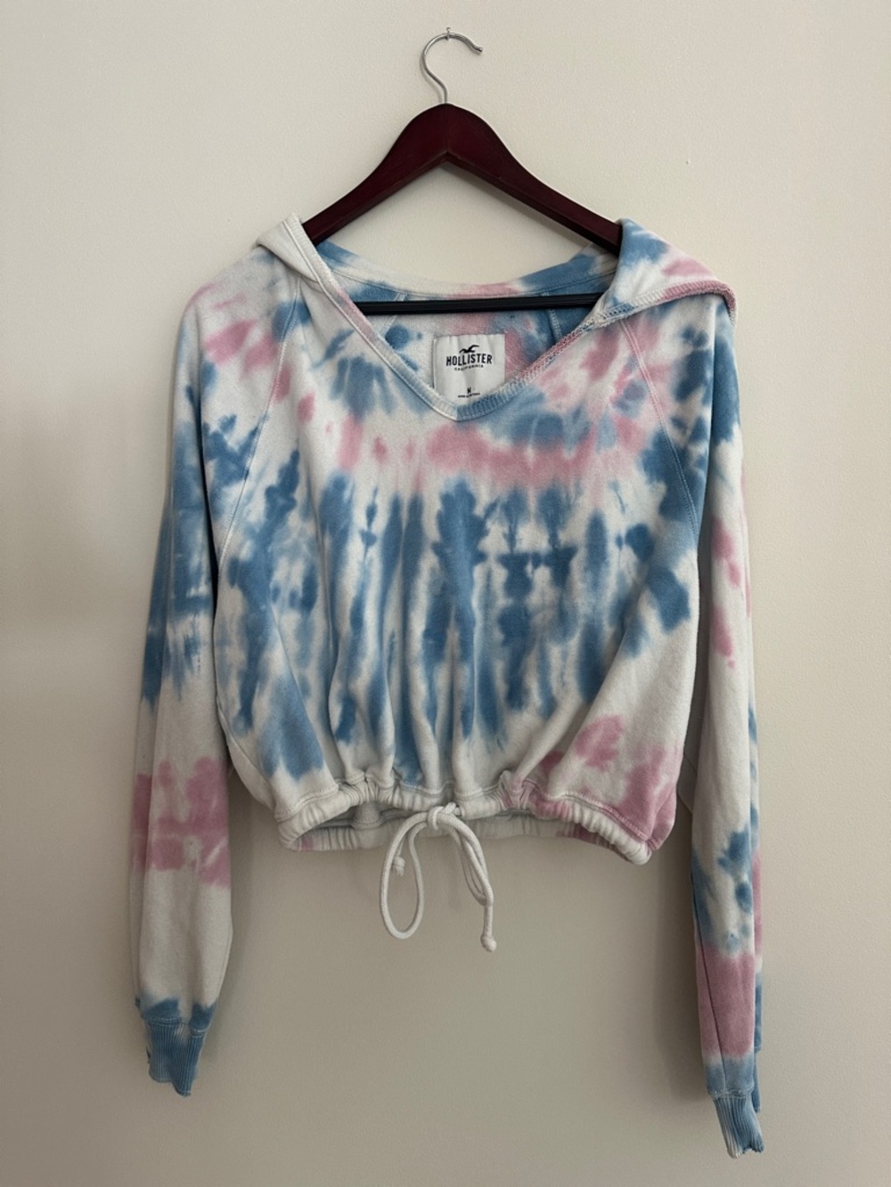 Hollister Pastel Tie-Dye Cropped Hoodie